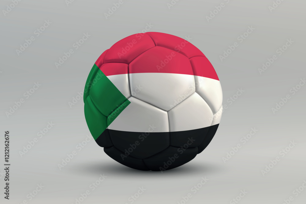 Fototapeta premium Sudan Soccer Ball with National Flag Design