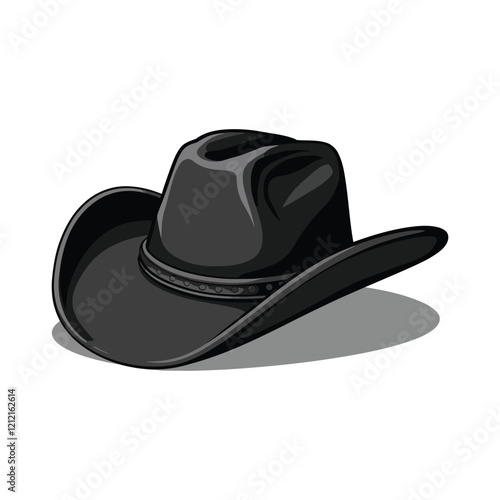 cowboy hat silhouette. cowboy hat isolated on white background. Vector illustration. cowboy hat illustration. hand drawn cowboy hat.
