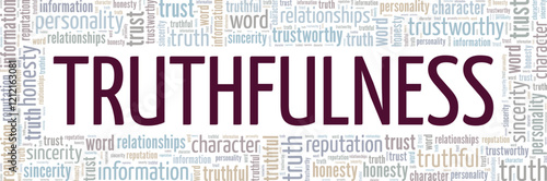 Truthfulness word cloud conceptual design isolated on white background.