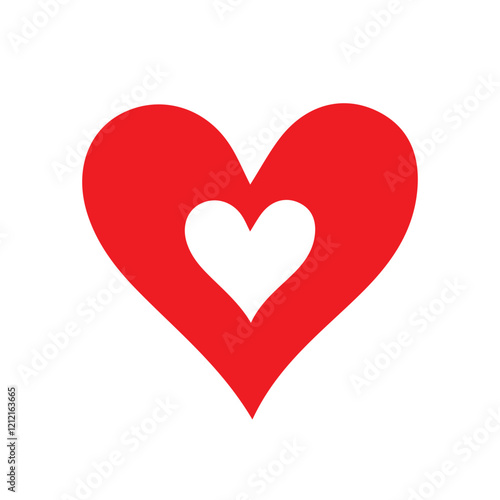 Red heart icon. Heart, love, romance or valentine's day red heart.