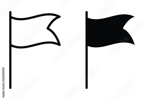  set of flag icon vector sign symbol illustration, black Flag icon collection