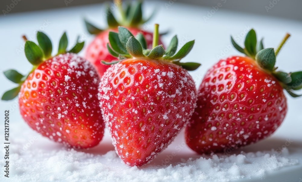 Fresh strawberries with powdered sugar. Fresh strawberries with powdered sugar.