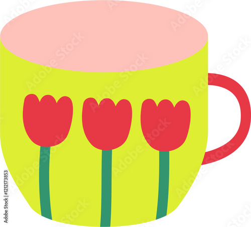 colorful painting ceramic tea cup 