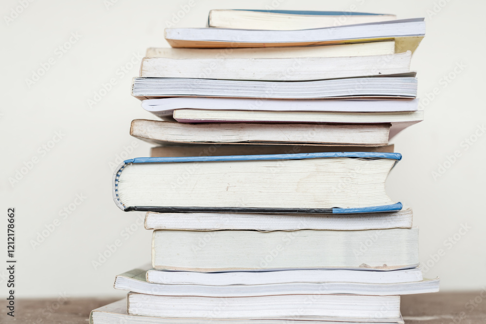Old books on wooden table Old books on wooden table