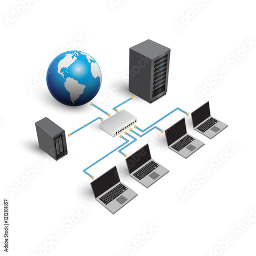 Global networking concept. Wide Area Network.