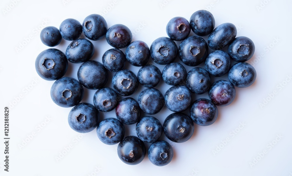 Heart-shaped arrangement of blueberries. Heart-shaped arrangement of blueberries.