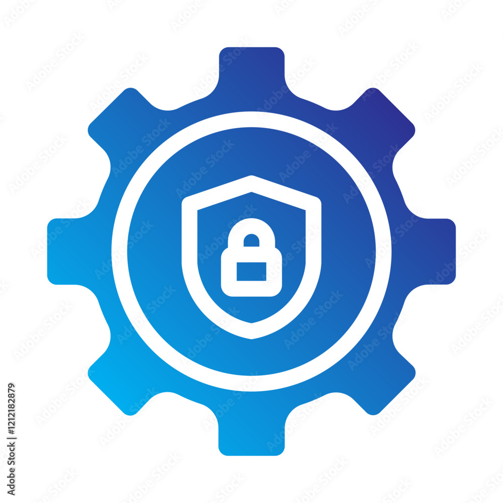 Gear Web security Flat Gradient Icon Gear Web security Flat Gradient Icon