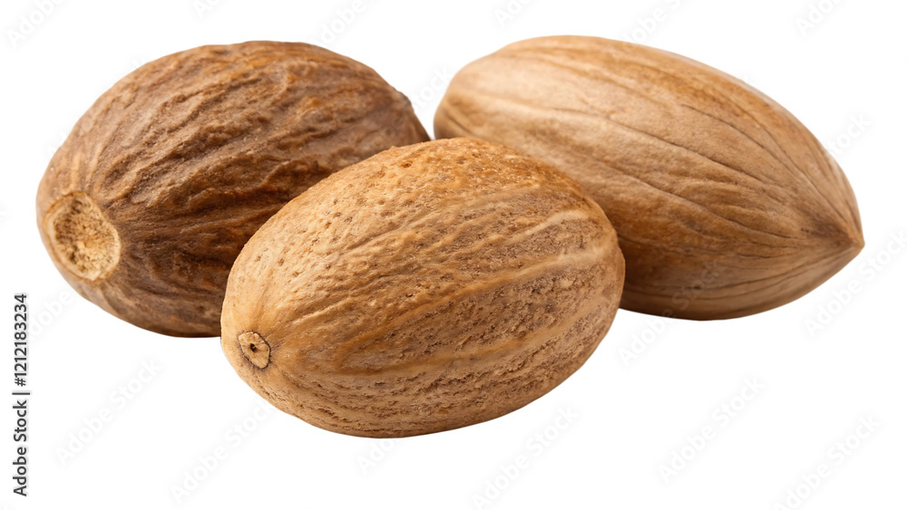 Fresh nutmeg isolated on a white background Fresh nutmeg isolated on a white background