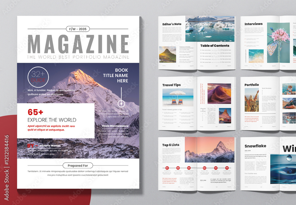 Mini Book Design Using Magazine Minimal Book Magazine Layout Stock Template | Adobe Stock