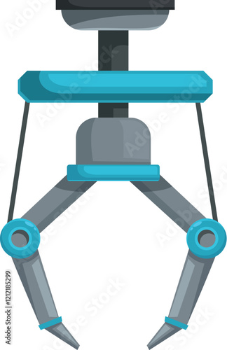 Robotic claw gripper, designed for industrial automation, picking up objects in a factory setting, enhancing efficiency and productivity