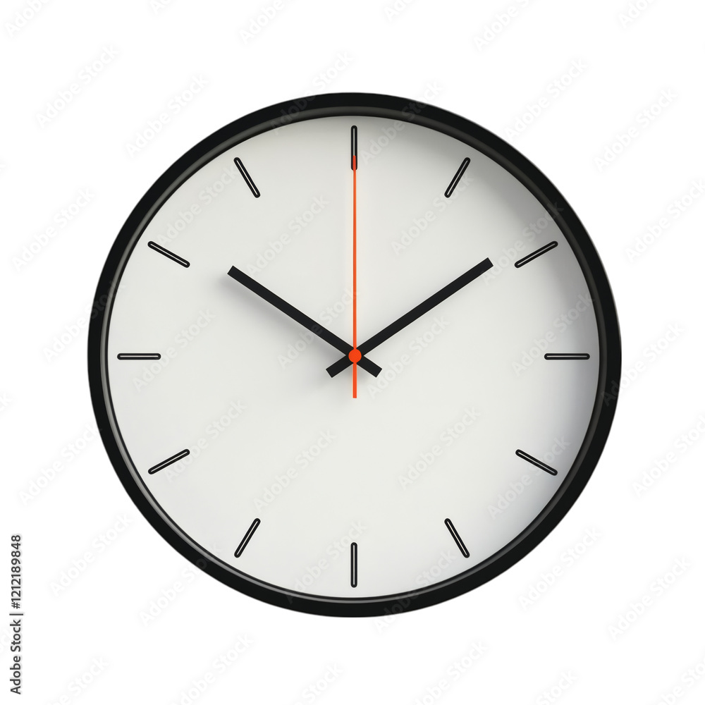 A sleek wall clock with a minimalist design and no numbers, isolated on white background. A sleek wall clock with a minimalist design and no numbers, isolated on white background.