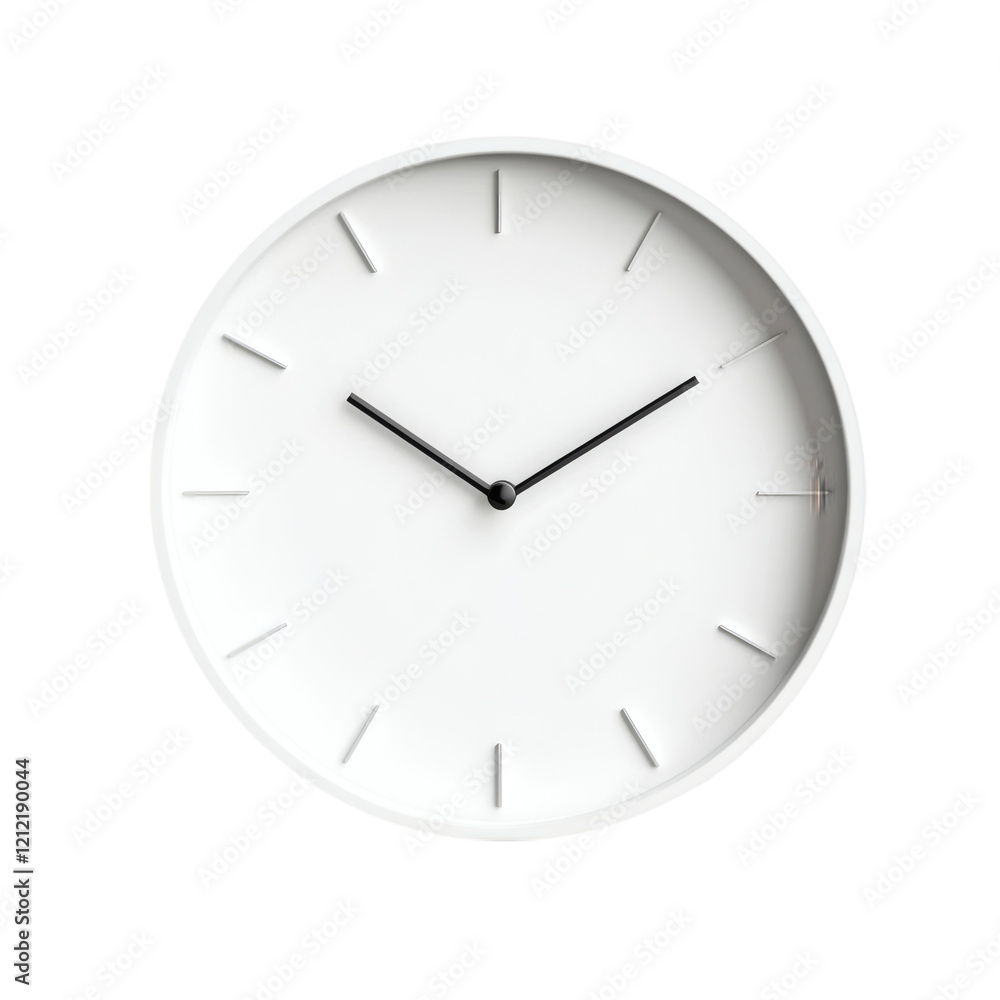 A sleek wall clock with a minimalist design and no numbers, isolated on white background. A sleek wall clock with a minimalist design and no numbers, isolated on white background.