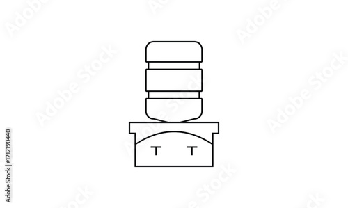 Water dispenser outline icon isolated on transparent  background flat vector illustration.
