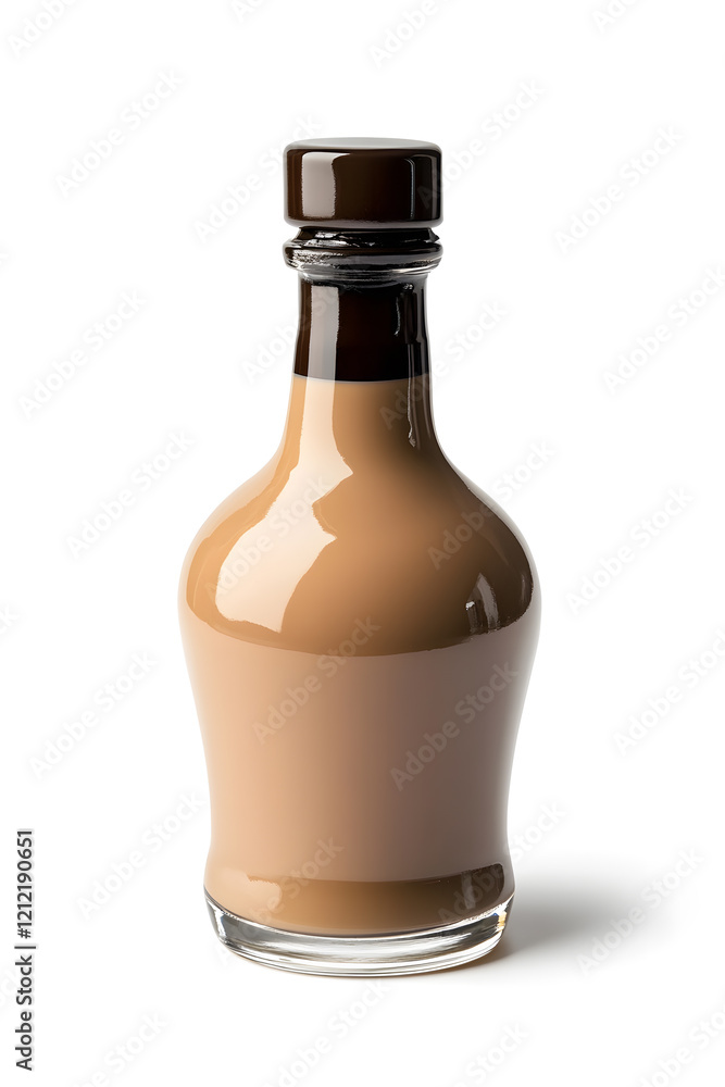 A bottle of Irish cream liqueur cocktail. Product mock up isolated on white background A bottle of Irish cream liqueur cocktail. Product mock up isolated on white background