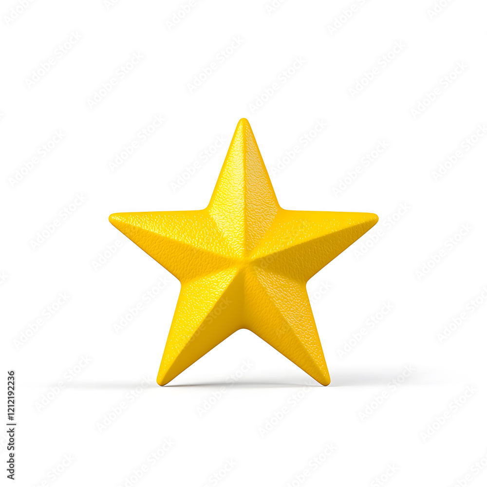 Obraz premium 3d gold glossy yellow star icon isolated on white background 