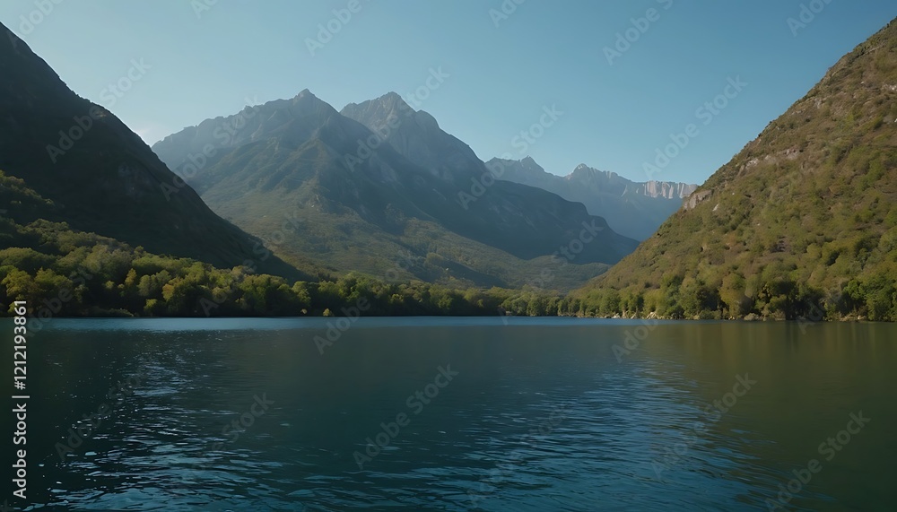 Fototapeta premium Earth Illustration: Mountains and Water in Polygonal Style. 10