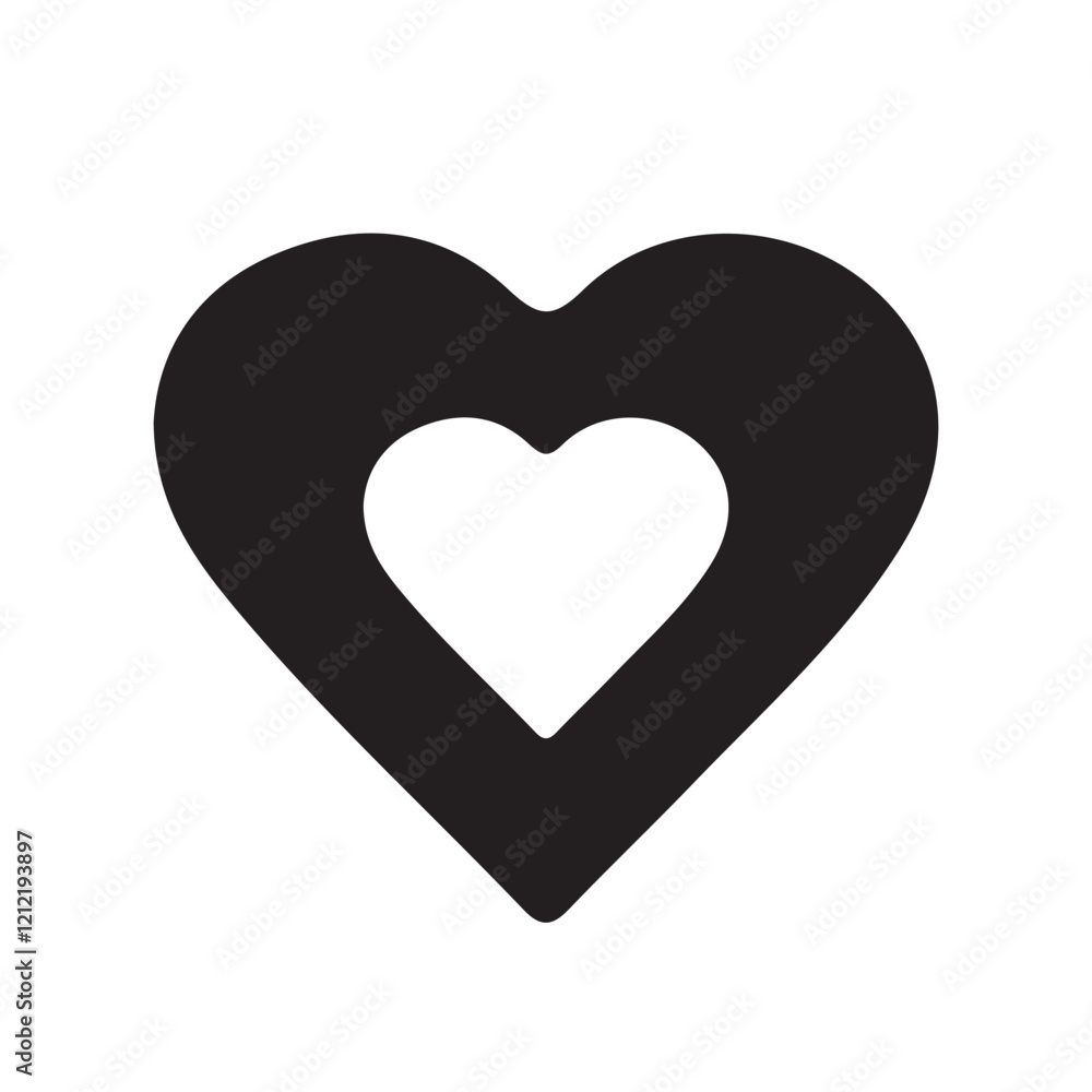 Love Heart Symbol Icons. A set of black heart icons in vector format on a white background. Love Heart Symbol Icons. A set of black heart icons in vector format on a white background.