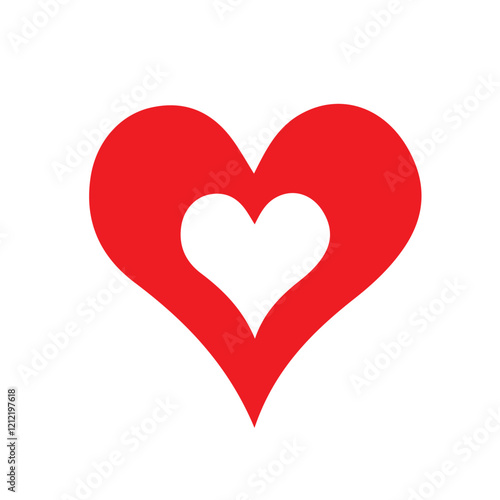 Red heart icon. Heart, love, romance or valentine's day red heart.