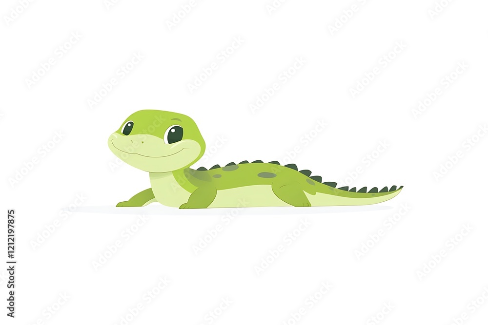 Fototapeta premium Cute Cartoon Lizard Illustration Perfect for Children's Books