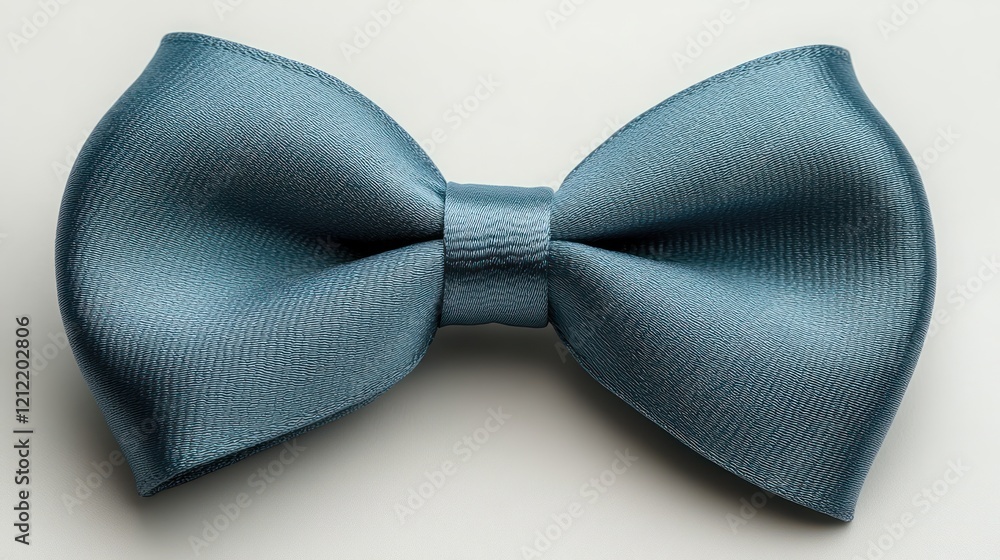 Elegant blue satin bow tie centered on a neutral background, ideal for formal events and fashion Elegant blue satin bow tie centered on a neutral background, ideal for formal events and fashion