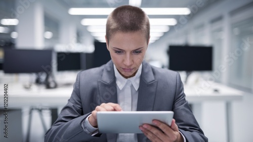 Wallpaper Mural Businesswoman using tablet in modern office environment. Torontodigital.ca