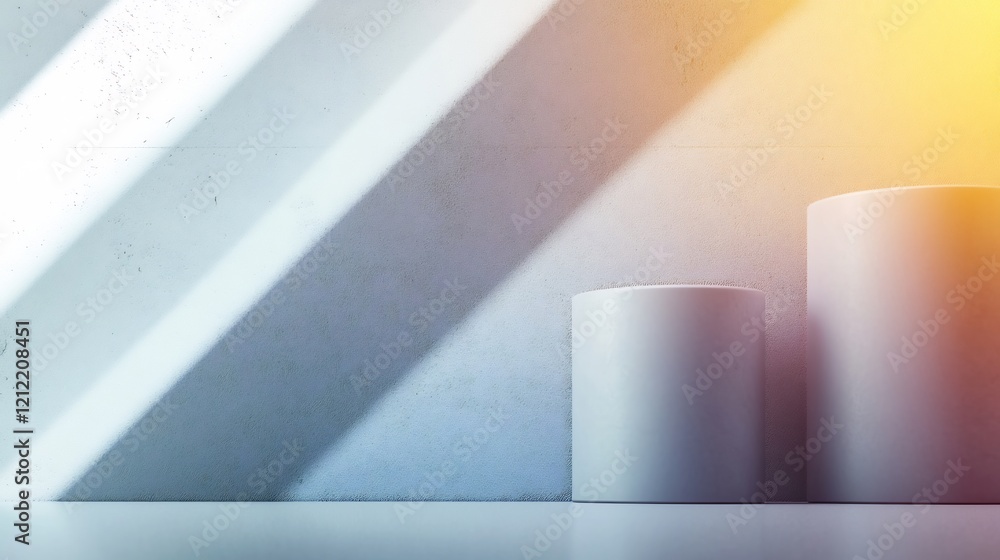 Warm light illuminates sleek cylindrical forms. AI Generated Warm light illuminates sleek cylindrical forms. AI Generated