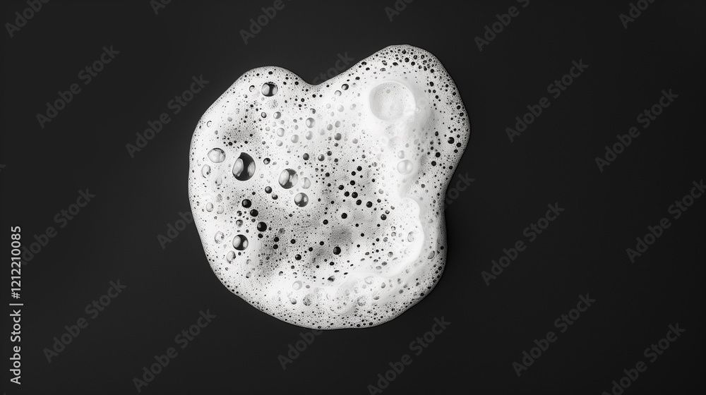 White soap bubbles on a black background The foam is white and has a lot of bubbles. White soap bubbles on a black background The foam is white and has a lot of bubbles.