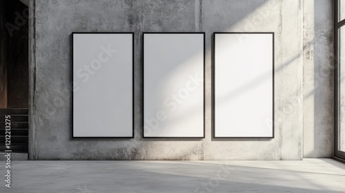 A collection of four generative AI poster mockups featuring a sleek, minimalistic design.