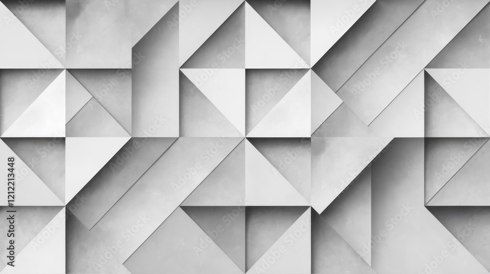 Fototapeta premium Geometric Triangles Interlocking on a Grey Textured Background.