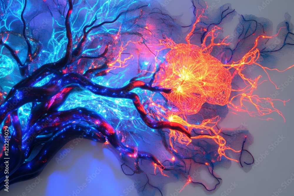 Abstract Luminous Tree Branches With Vivid Colors Abstract Luminous Tree Branches With Vivid Colors