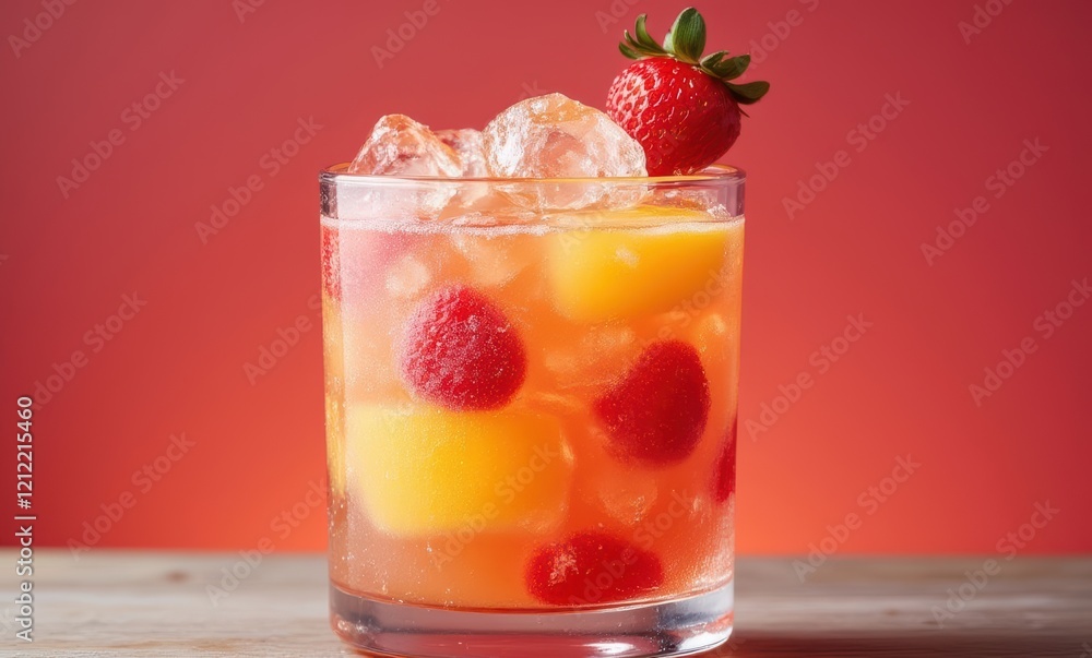 Refreshing fruit cocktail with strawberries Refreshing fruit cocktail with strawberries