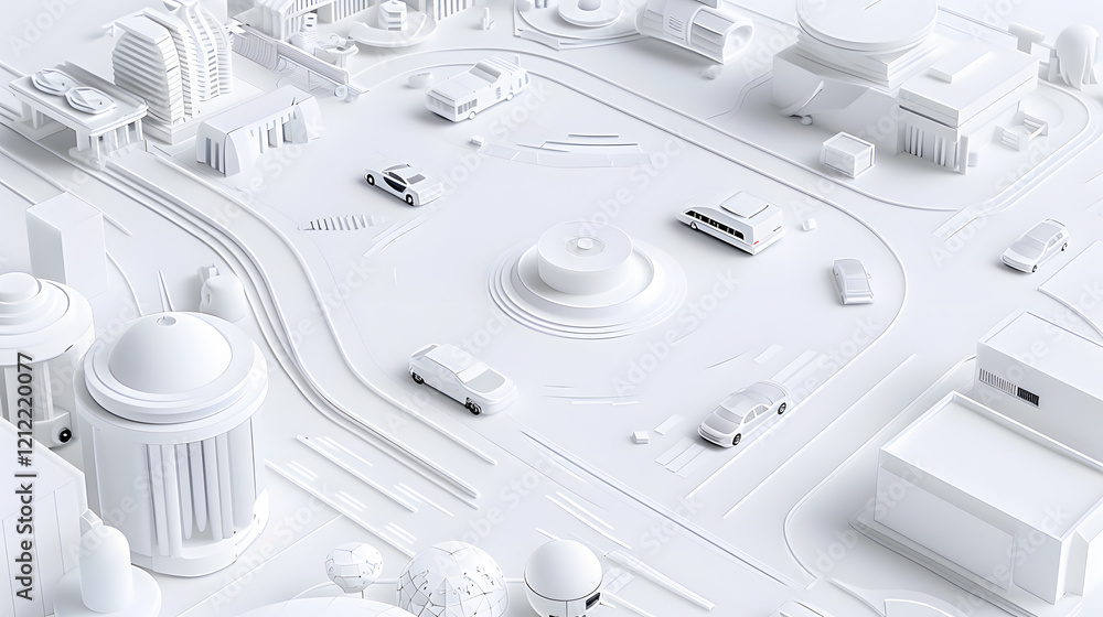 3d render of white map scene with city roads buildings top view isometric perspective 3d render of white map scene with city roads buildings top view isometric perspective
