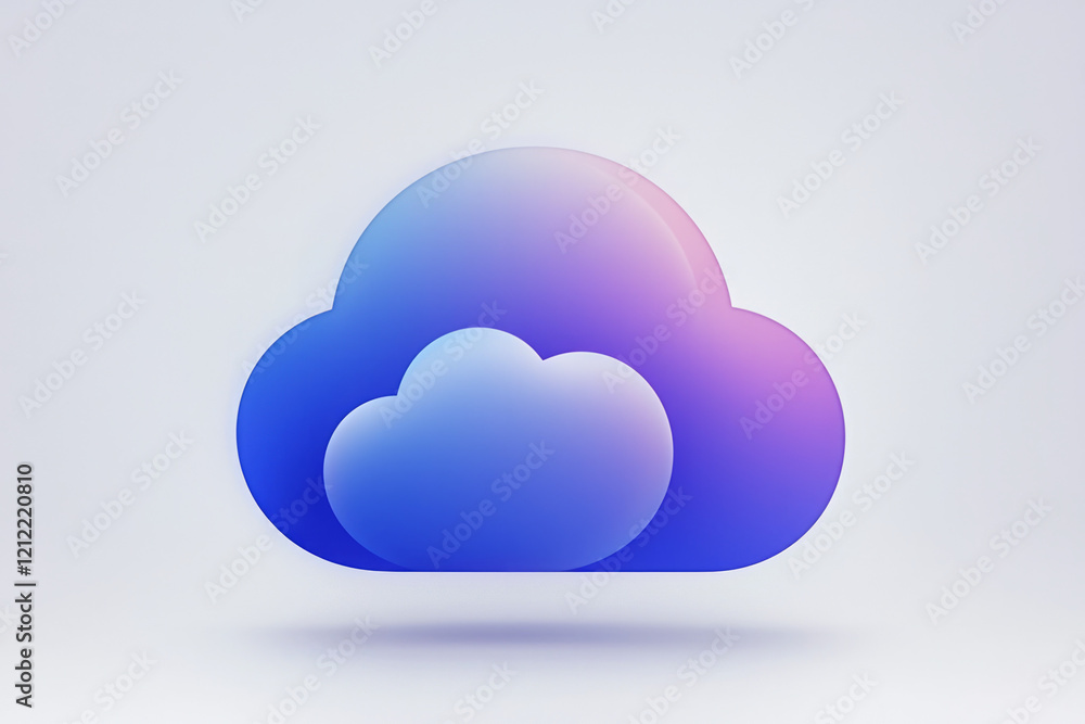 A minimalist abstract blue pix cloud icon with soft edges and a subtle gradient, perfect for weather or digital storage themes, A minimalist abstract blue pix cloud icon with soft edges and a subtle gradient, perfect for weather or digital storage themes,