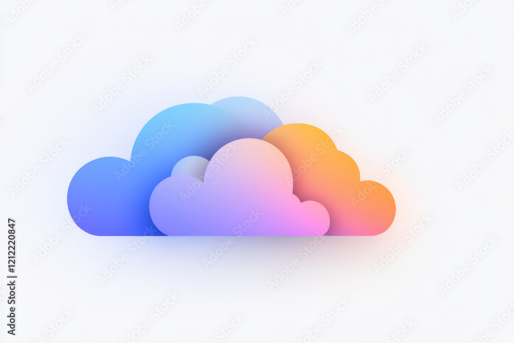 A minimalist abstract blue pix cloud icon with soft edges and a subtle gradient, perfect for weather or digital storage themes, A minimalist abstract blue pix cloud icon with soft edges and a subtle gradient, perfect for weather or digital storage themes,