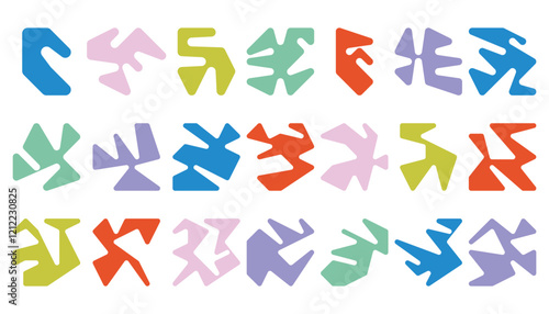 Foto Retro tangents shapes collection of design elements