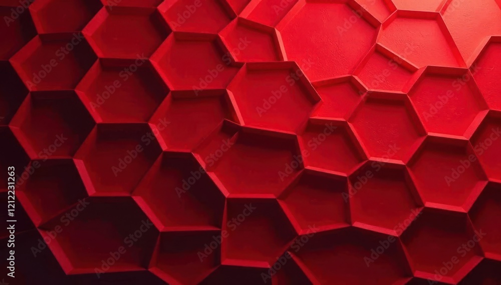 Modern red honeycomb backdrop, sharp lines, textured effect, hexagon, house, style Modern red honeycomb backdrop, sharp lines, textured effect, hexagon, house, style