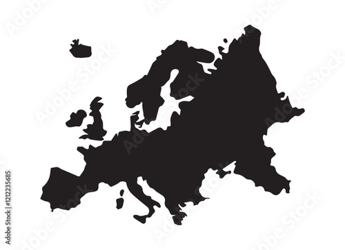 europe map Silhouette vector