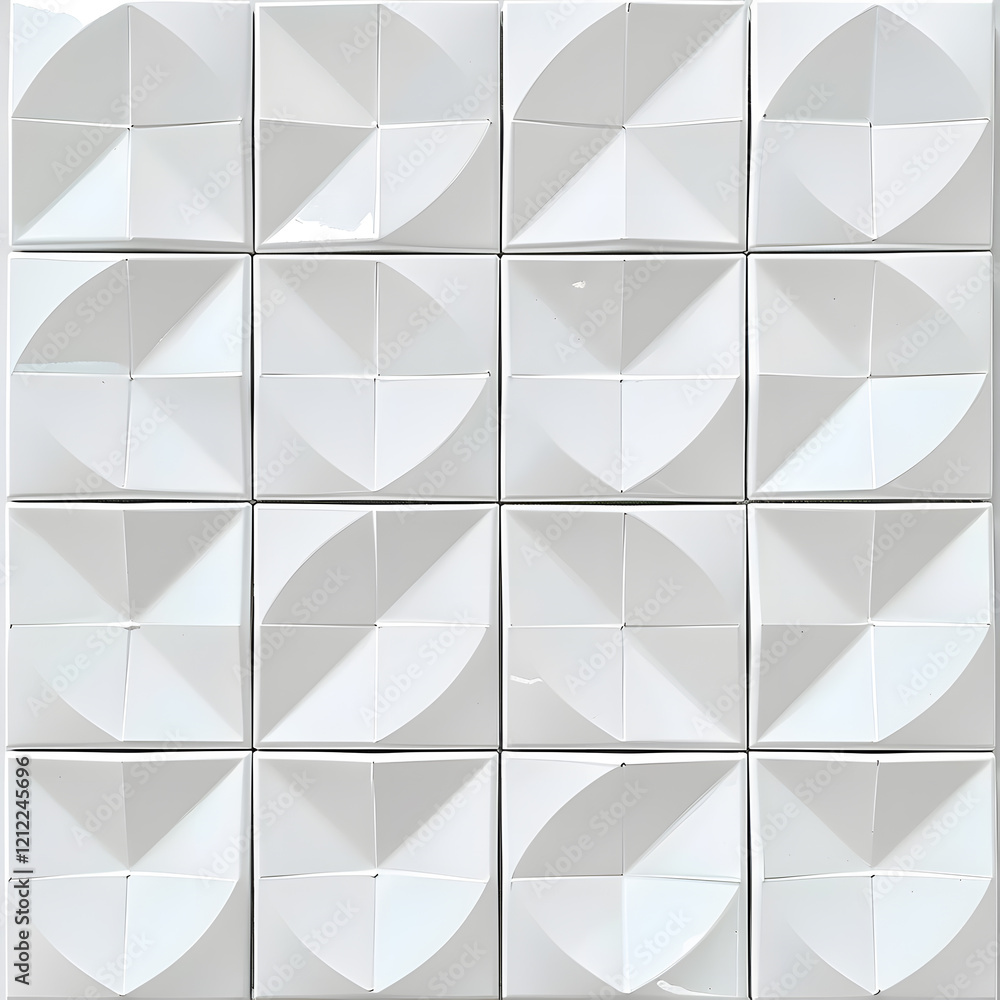 Obraz premium 3d geometric abstract white tile seamless pattern