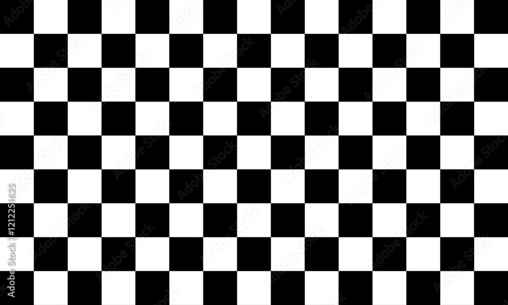 Checkered seamless pattern of black and white squares. Vector grid of rectangles. Illustration of Black White Checkered Pattern