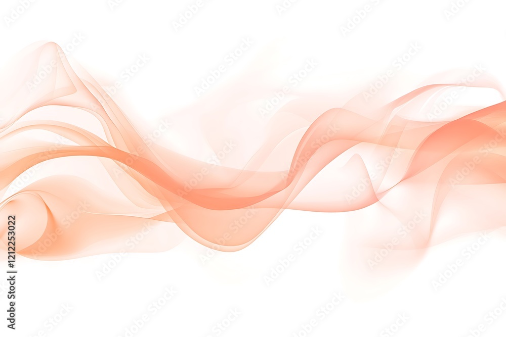 Naklejka premium Abstract orange wavy lines on white background