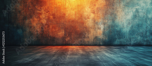 Empty concrete wall and floor background for product presentation with rough Background