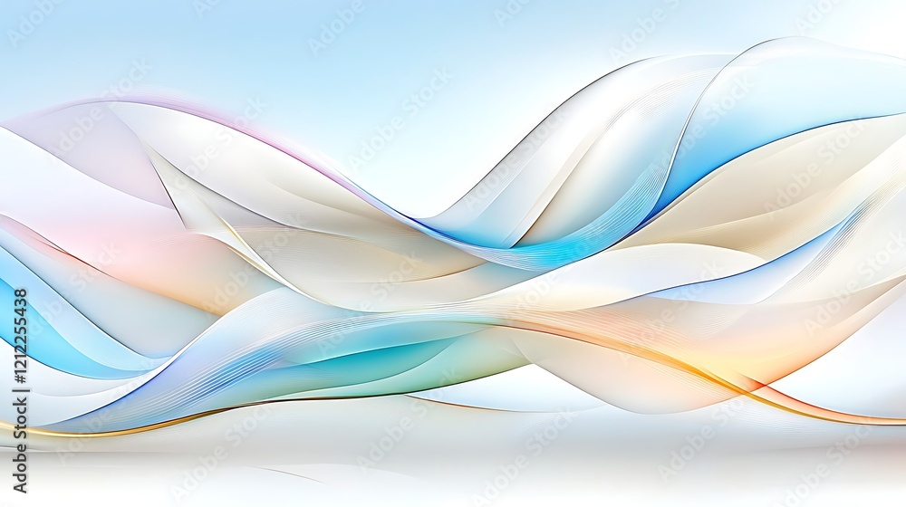 Obraz premium Abstract Pastel Wave Background Flowing Lines Soft Colors Elegant Design