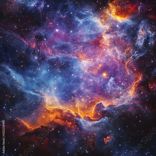 Wallpaper Mural Spectacular Nebula: A Tapestry of Interstellar Gas and Dust Illuminated by Radiant Stars Torontodigital.ca