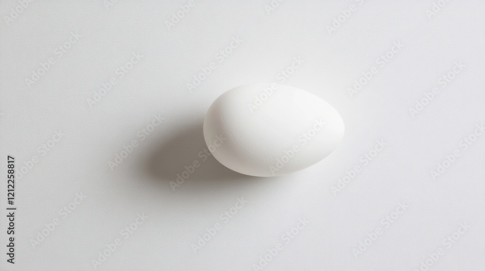 Single white egg on white background. Single white egg on white background.