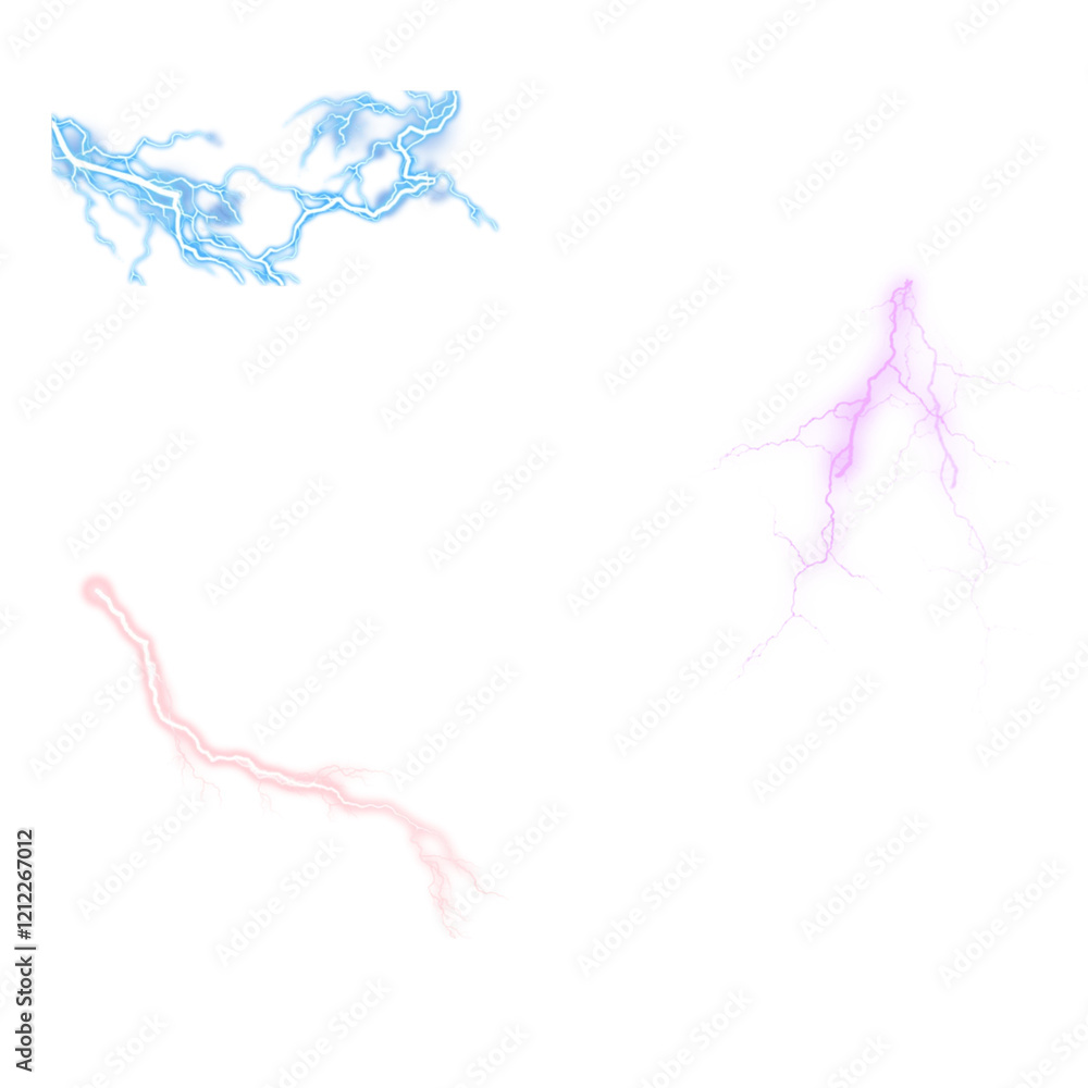 Fototapeta premium Splash lightning png raw set png