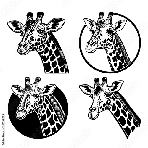 Giraffe Long Neck And Head High Quality Editable Vector Design And Illustration