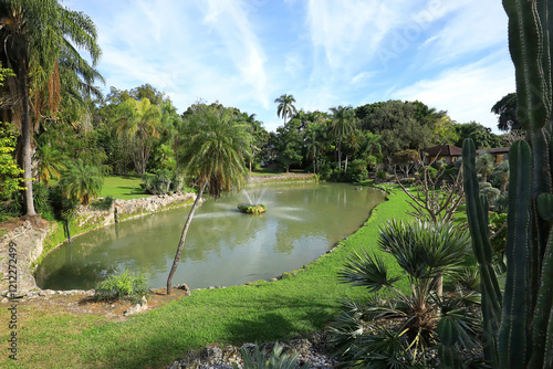 Aerial view of Pinecrest Gardens a 14-acre destination botanical garden in Pinecrest, Florida, USA. photo