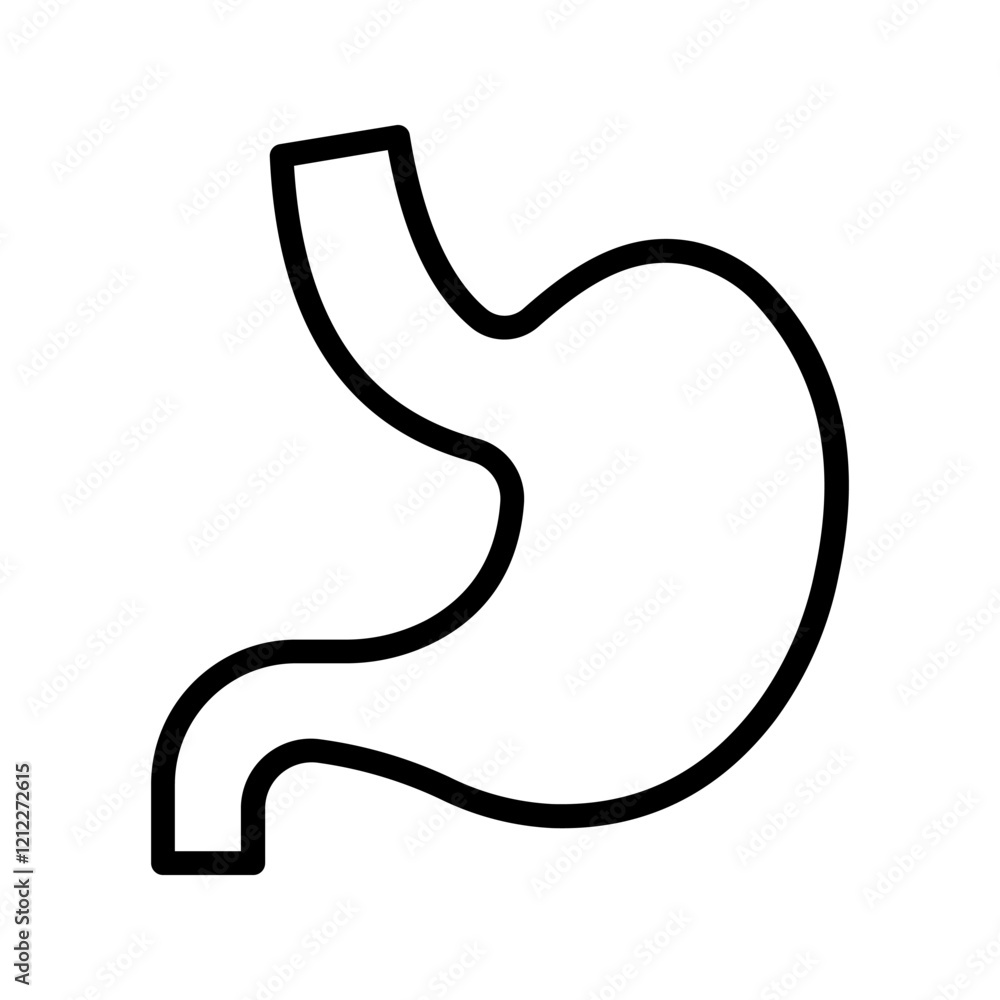 Stomach icon color editable on white background Stomach icon color editable on white background