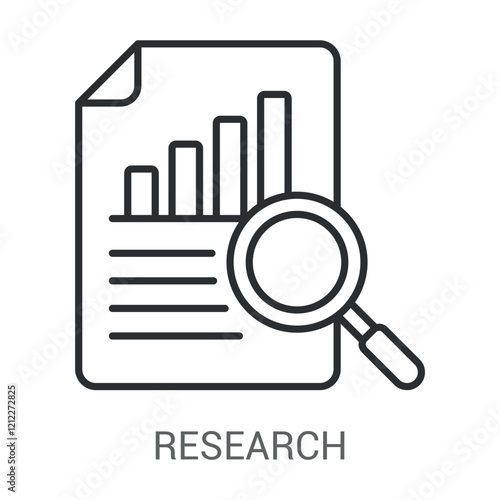 Research Icon Vector Illustration Line Style
