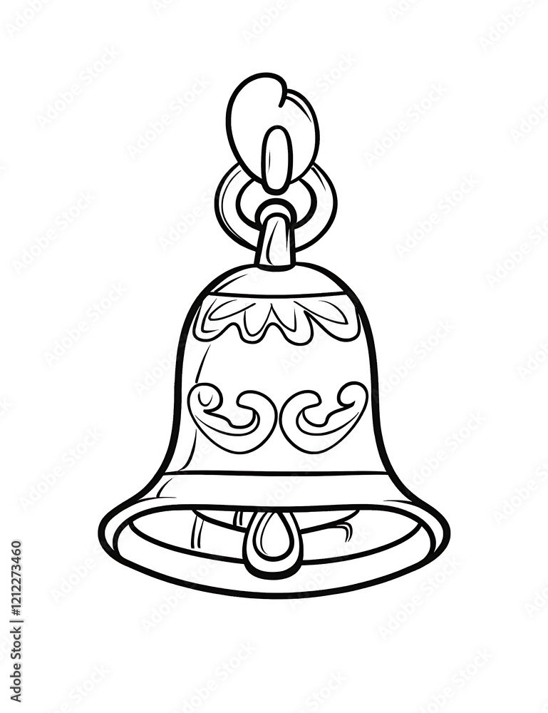 Simple cartoon Easter bell illustration Simple cartoon Easter bell illustration